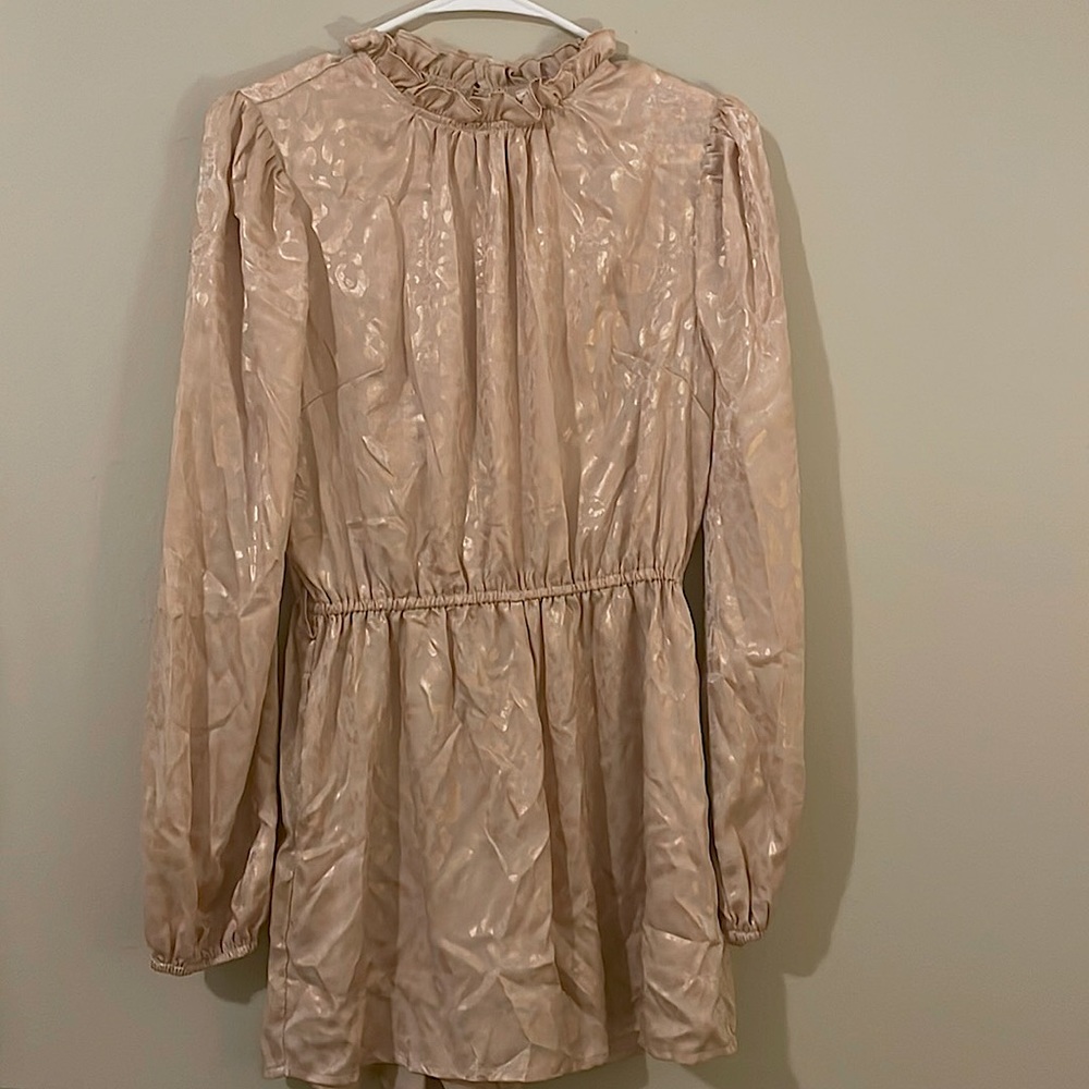 Satin long sleeve romper